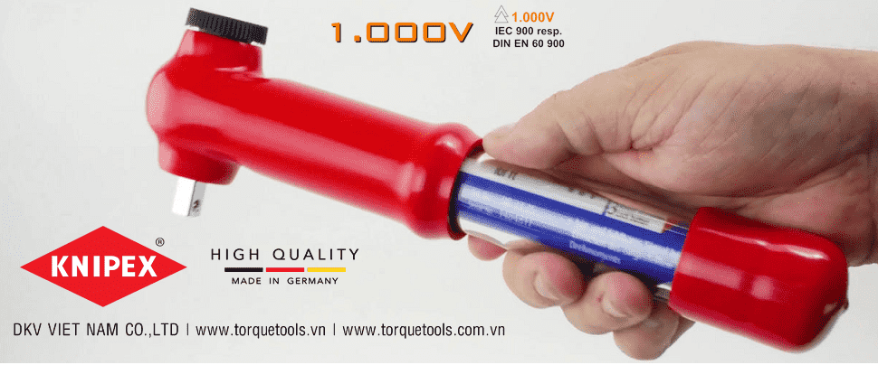Cờ lê lực cách điện Knipex 98 33 25, cờ lê siết lực cách điện Knipex 98 33 25, Knipex insulated torque wrench 98 33 25