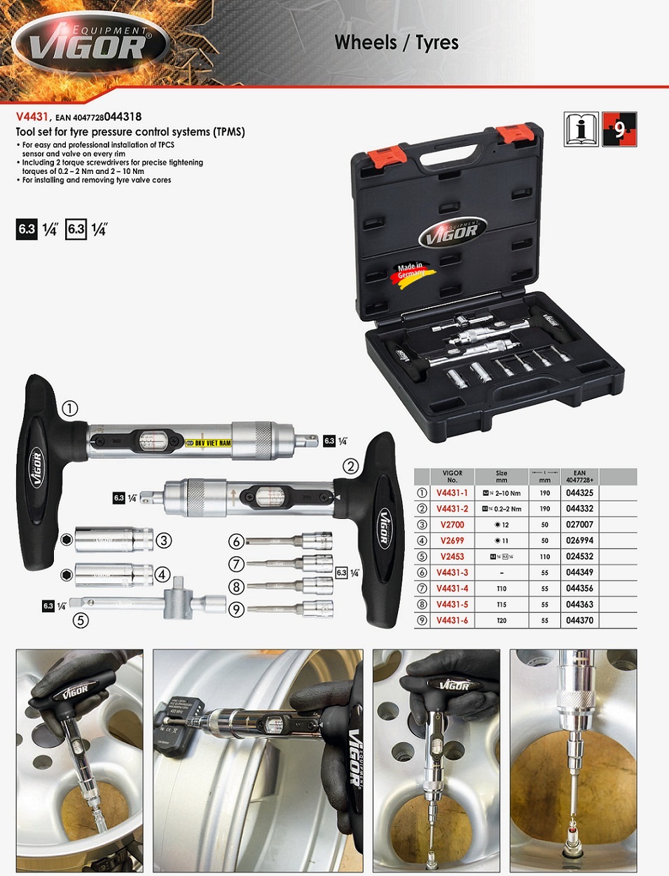Bo to vit luc Vigor V4431, bo to vit siet luc Vigor V4431, Vigor torque screwdriver set v4431