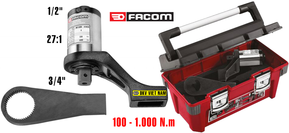 co le nhan luc Facom NP.100B, co le siet luc Facom NP.100B, Facom torque multiplier NP.100B